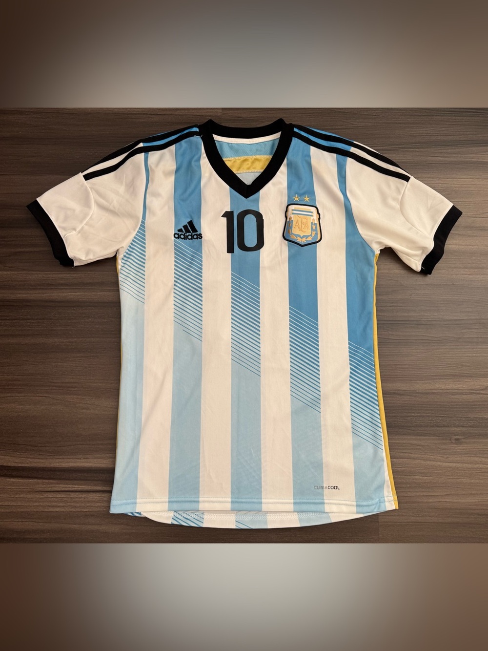 Adidas Argentina Lionel Messi #10 Soccer Home Climacool Jersey Shirt Men Medium